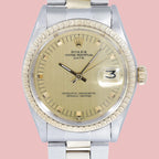 Rolex Date 34 1505 Champagne Stick Dial on Oyster 1973