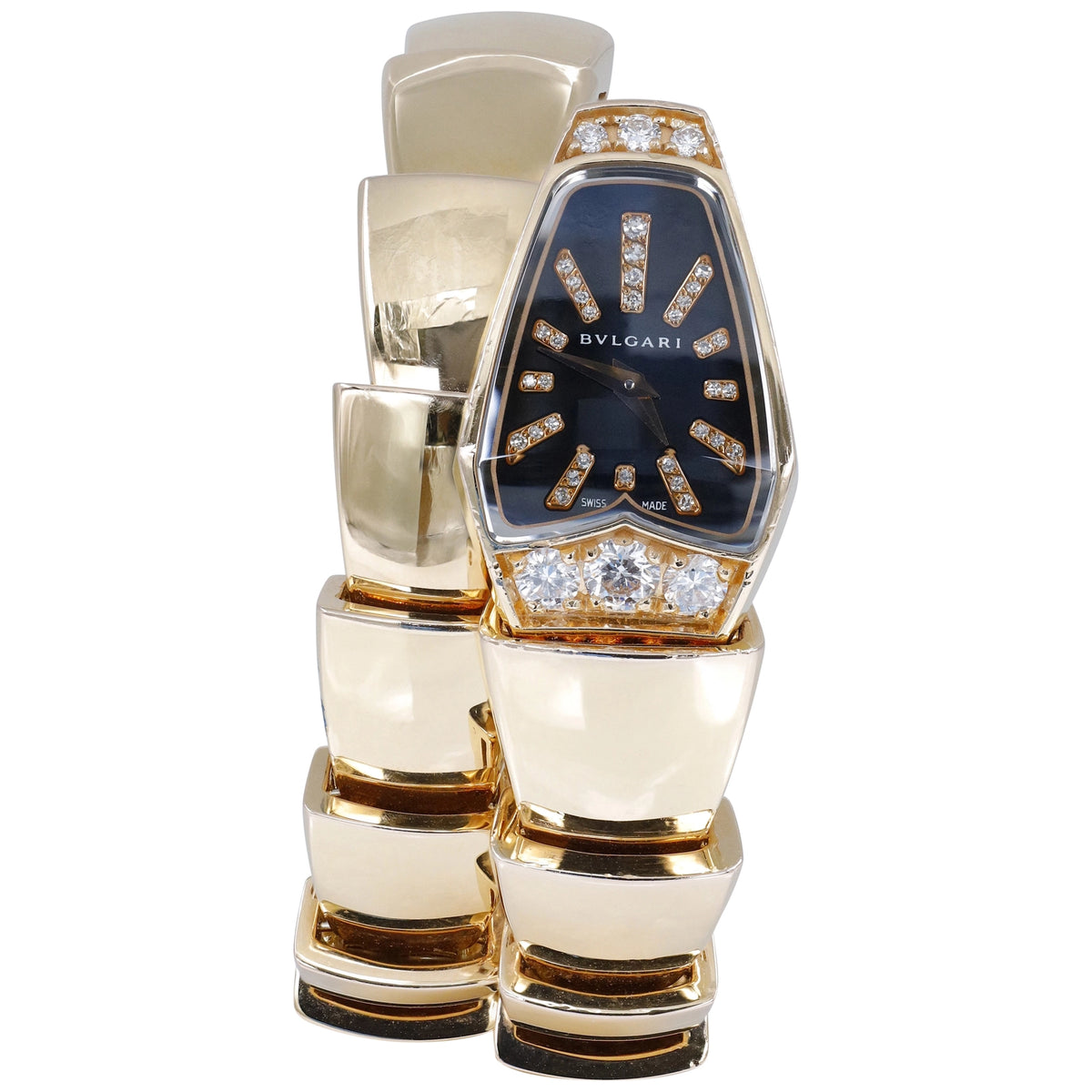 Bulgari Serpenti SPP26BGD1GD.1T Black Diamond Dial on 18K Rose Gold