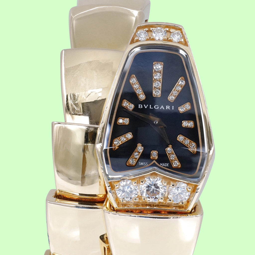 Bulgari Serpenti SPP26BGD1GD.1T Black Diamond Dial on 18K Rose Gold
