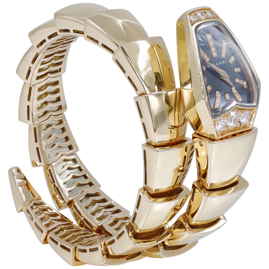 Bulgari Serpenti SPP26BGD1GD.1T Black Diamond Dial on 18K Rose Gold
