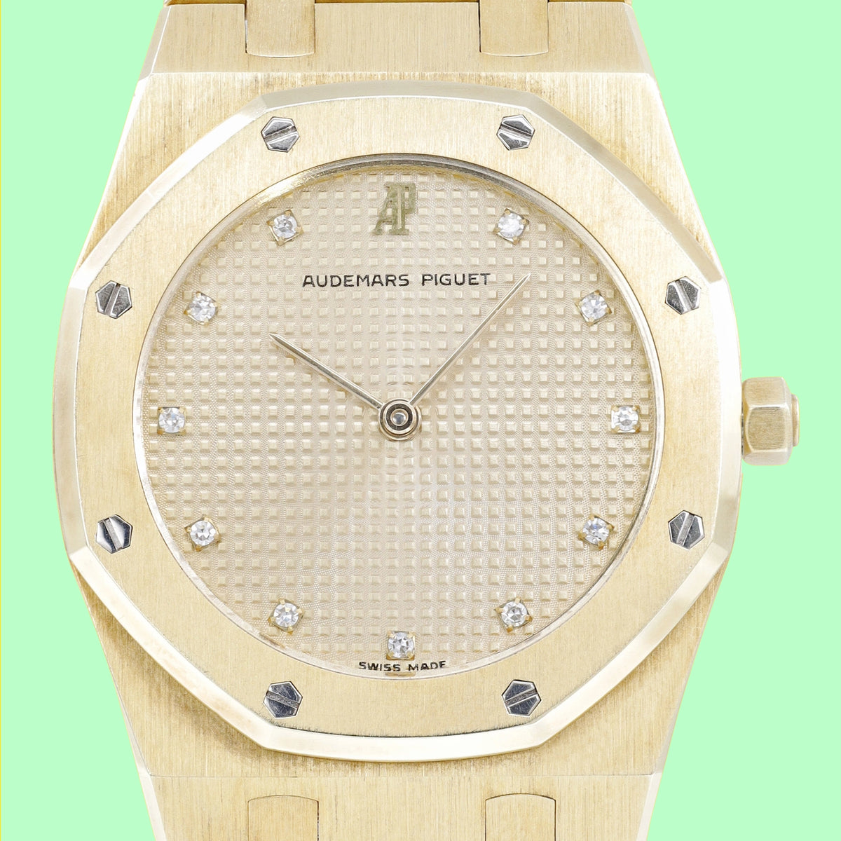 Audemars Piguet Royal Oak 56303BA Champagne Diamonds Dial on 18K Yellow Gold