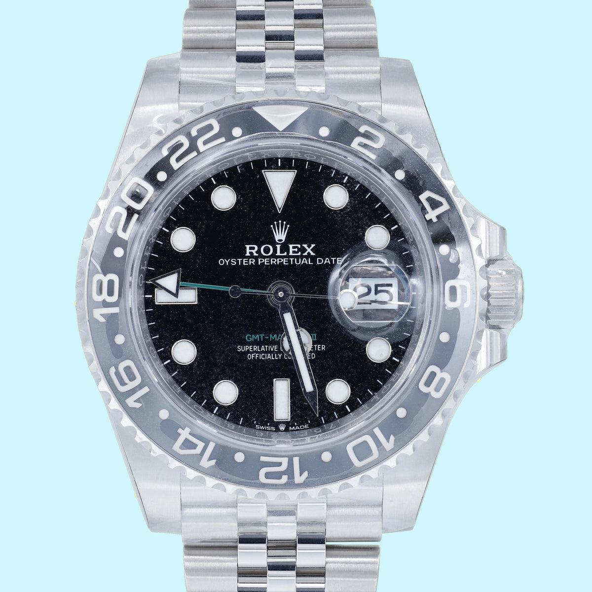 Rolex GMT-Master II Bruce Wayne 126710GRNR Black Dial on Jubilee 2025