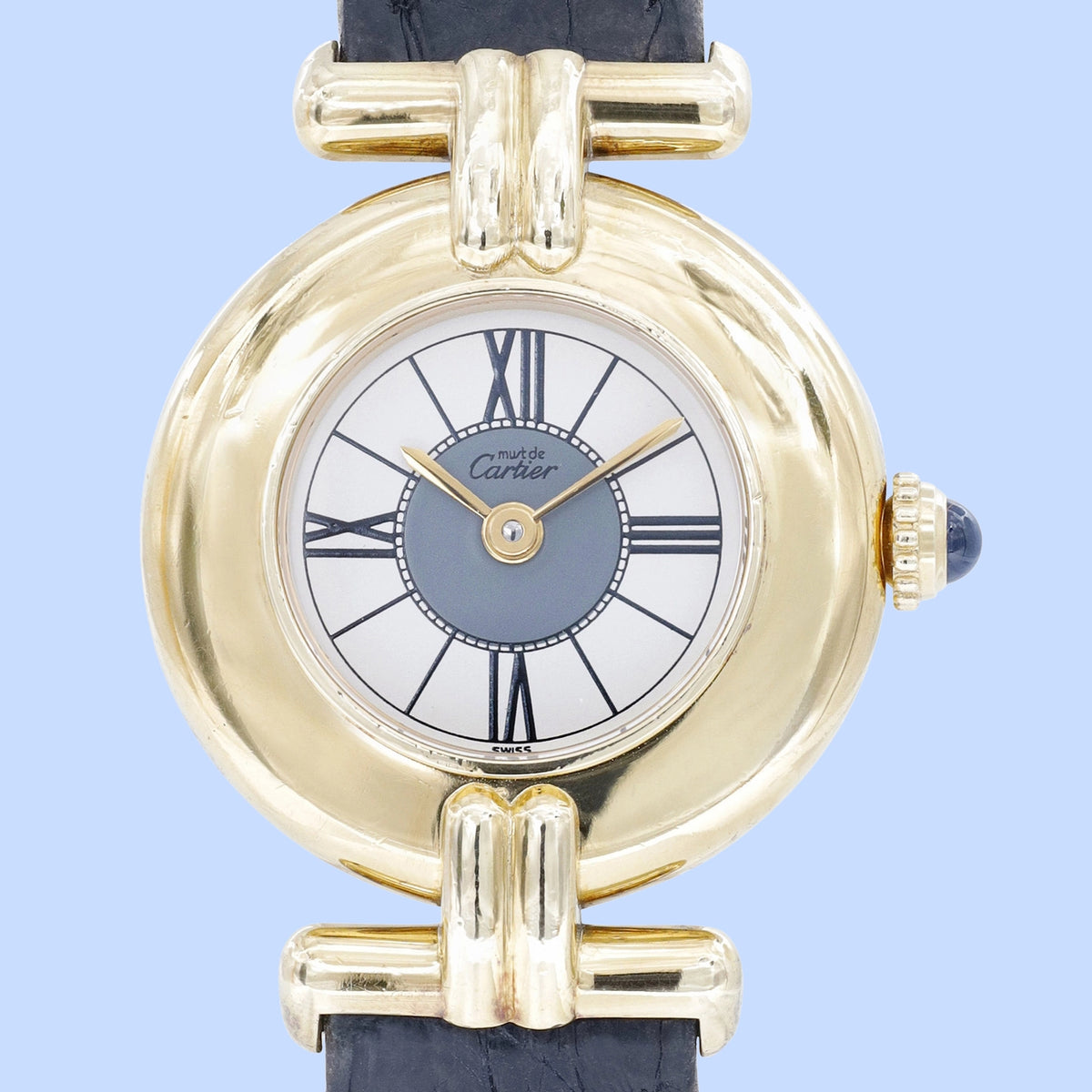 Cartier Colisee 590002 White Dial on Leather