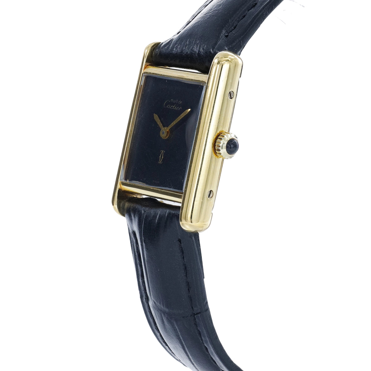 Cartier Tank Black Dial on Leather