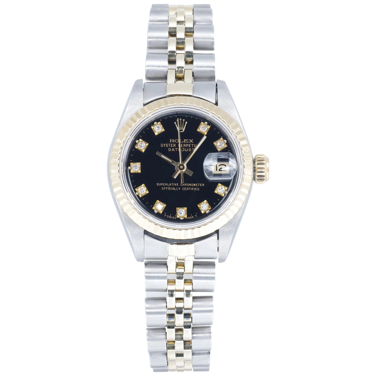 Rolex Datejust Lady 69173 Black Diamond Dial on Jubilee 1990