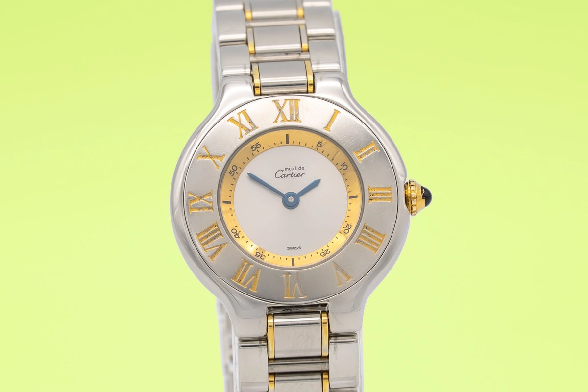 Cartier 21 Must de Cartier 1340 Silver Dial on Stainless Steel & Yellow Gold