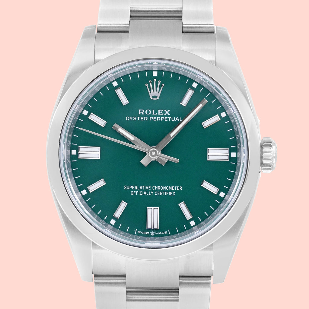 Rolex Oyster Perpetual 36 126000 Green Index Dial on Oyster 2025