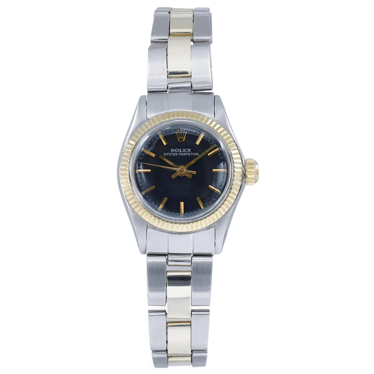 Rolex Oyster Perpetual 6618 Black Dial on Gold/Steel 1970
