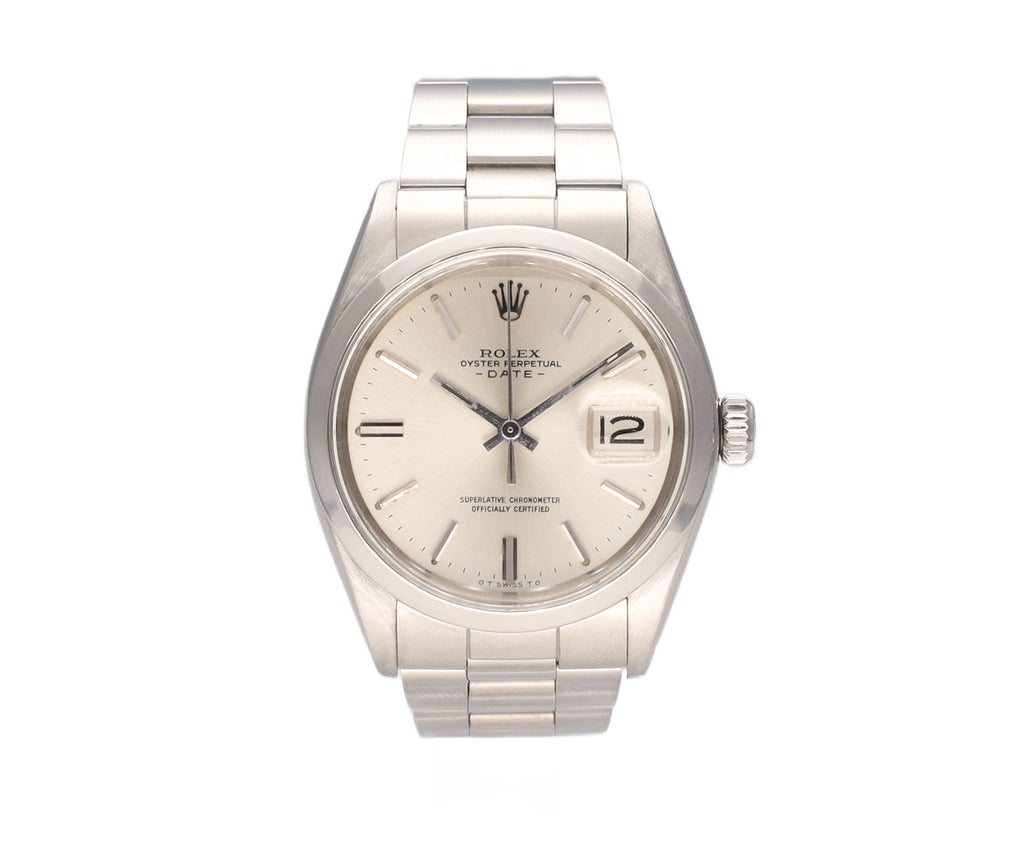 Rolex Oyster Perpetual Date 1500 Silver Dial on Steel 1973