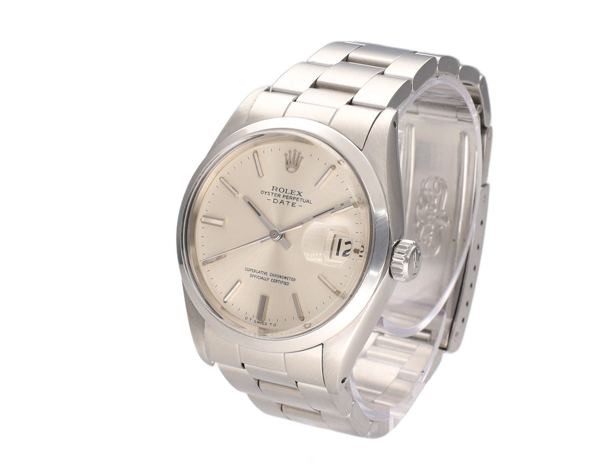 Rolex Oyster Perpetual Date 1500 Silver Dial on Steel 1973