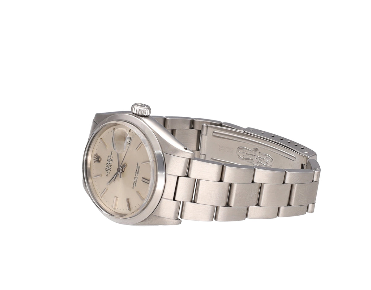 Rolex Oyster Perpetual Date 1500 Silver Dial on Steel 1973