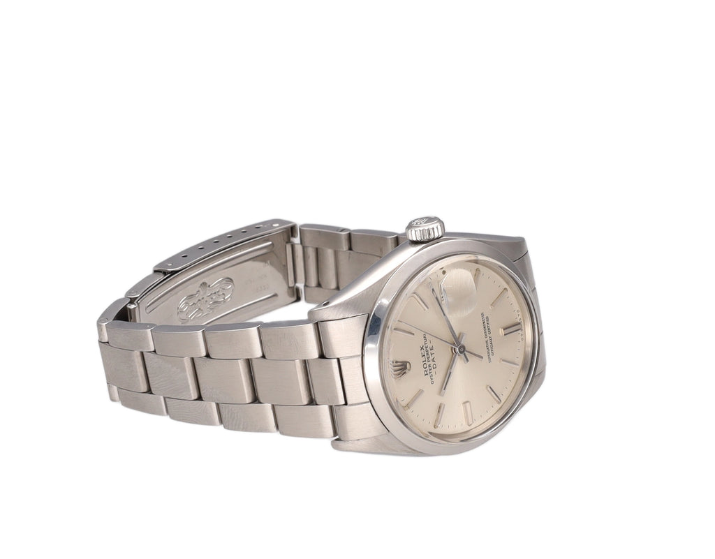 Rolex Oyster Perpetual Date 1500 Silver Dial on Steel 1973