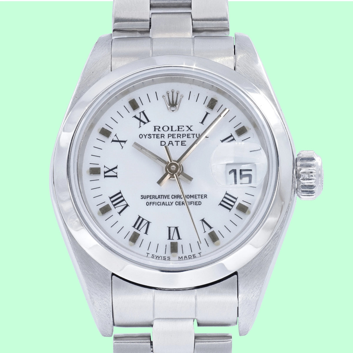 Rolex Oyster Perpetual Lady Date 79160 White Dial on Stainless Steel 2001