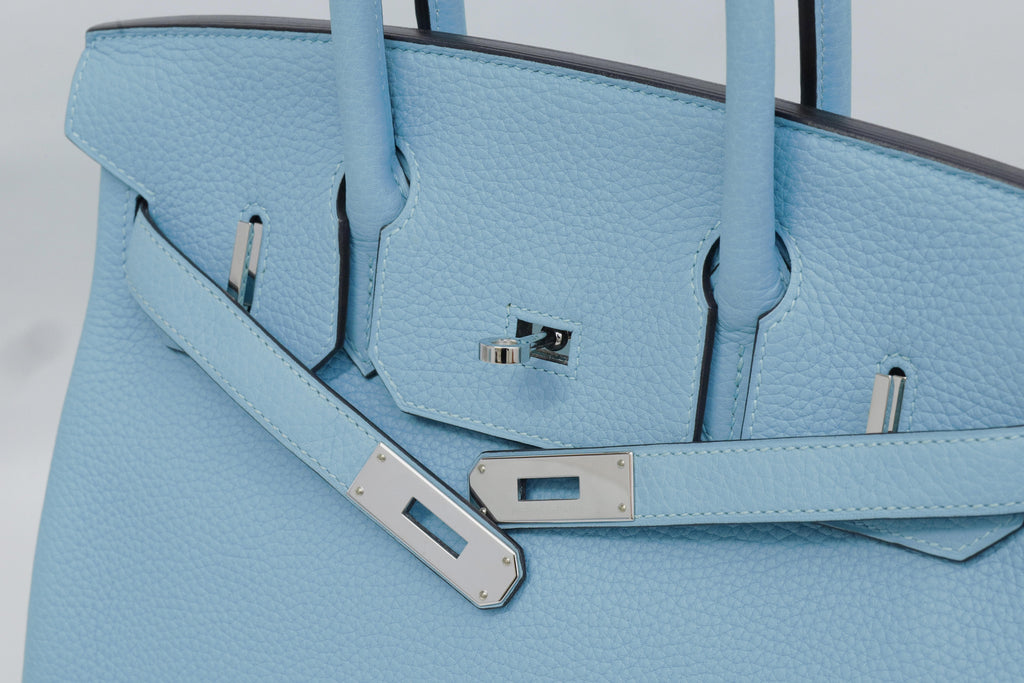 Hermès Birkin 30 Bleu Atoll Togo Palladium Hardware 2017