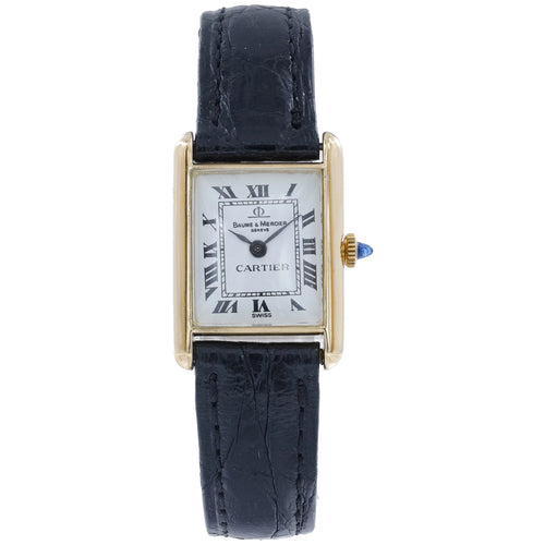 Baume & Mercier Tank 38307 White Dial on Leather 1974