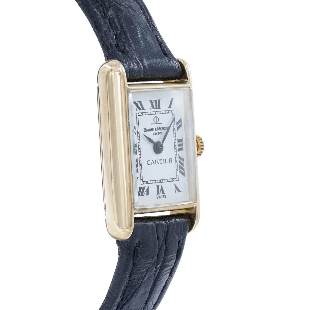 Baume & Mercier Tank 38307 White Dial on Leather 1974