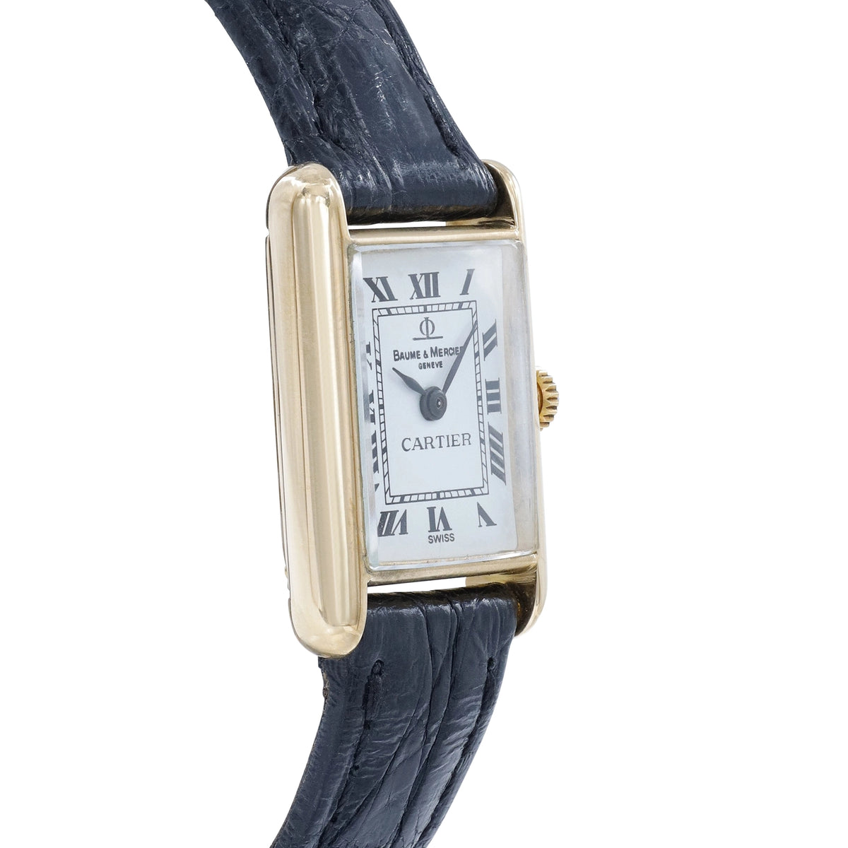 Baume & Mercier Tank 38307 White Dial on Leather 1974