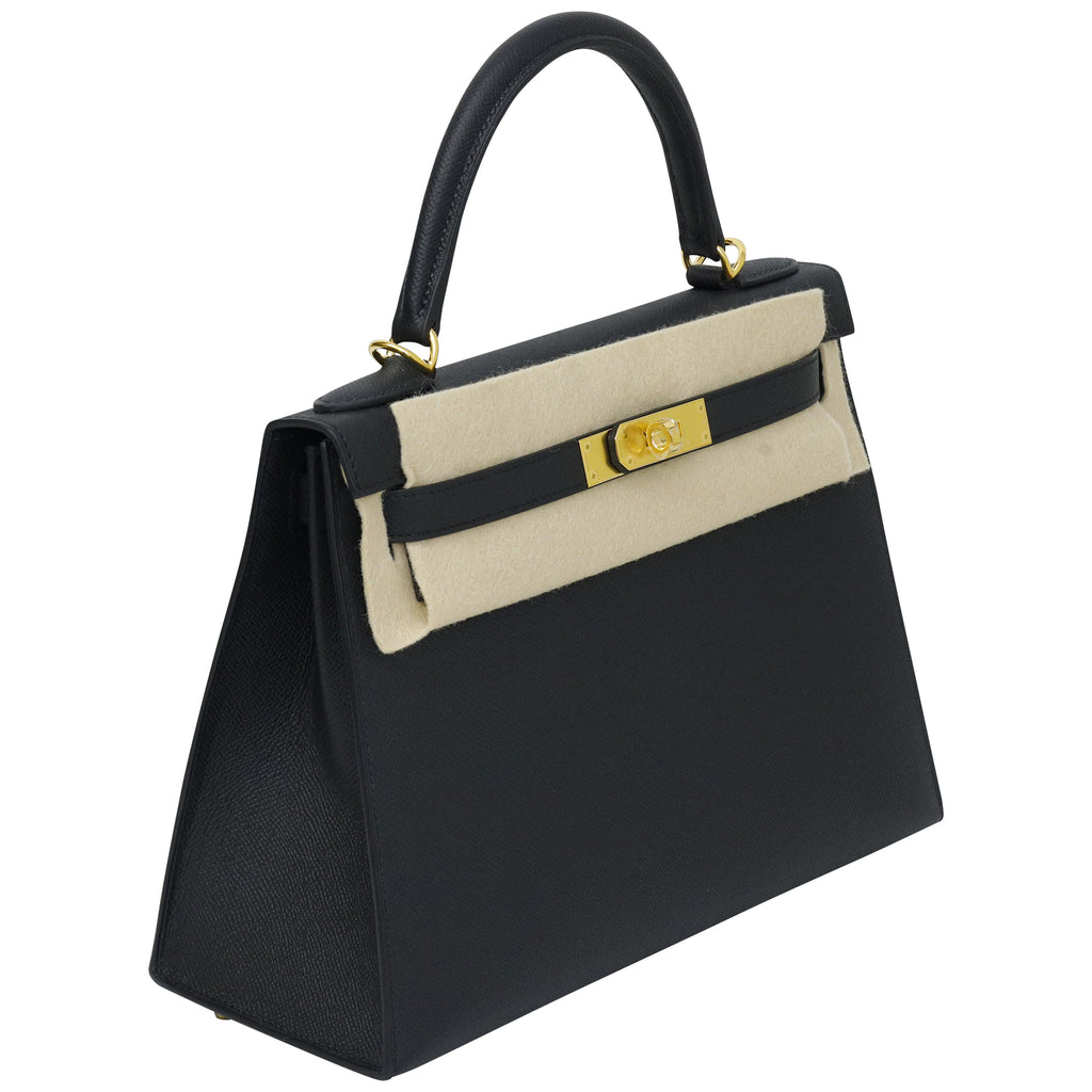 Hermes Kelly II Sellier 28 Epsom Calfskin 69 Noir
