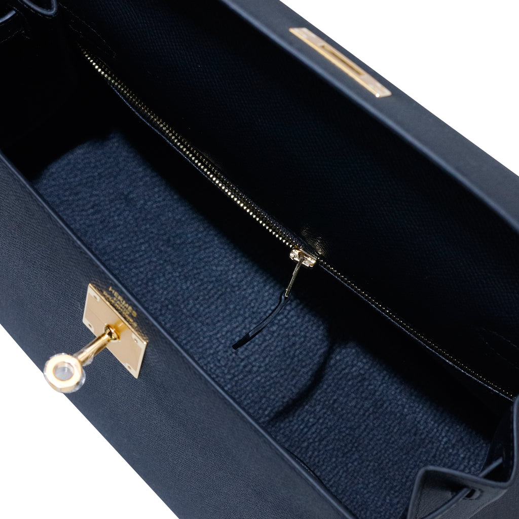 Hermes Kelly II Sellier 28 Epsom Calfskin 69 Noir