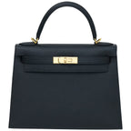 Hermes Kelly II Sellier 28 Epsom Calfskin 69 Noir