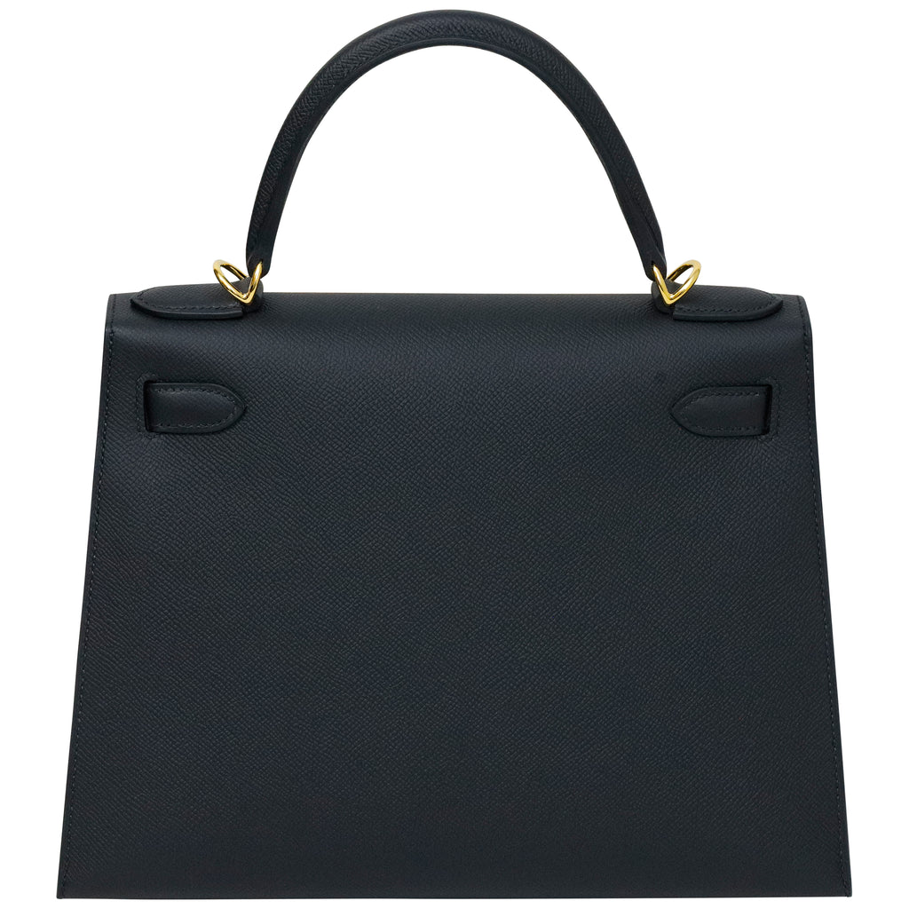 Hermes Kelly II Sellier 28 Epsom Calfskin 69 Noir