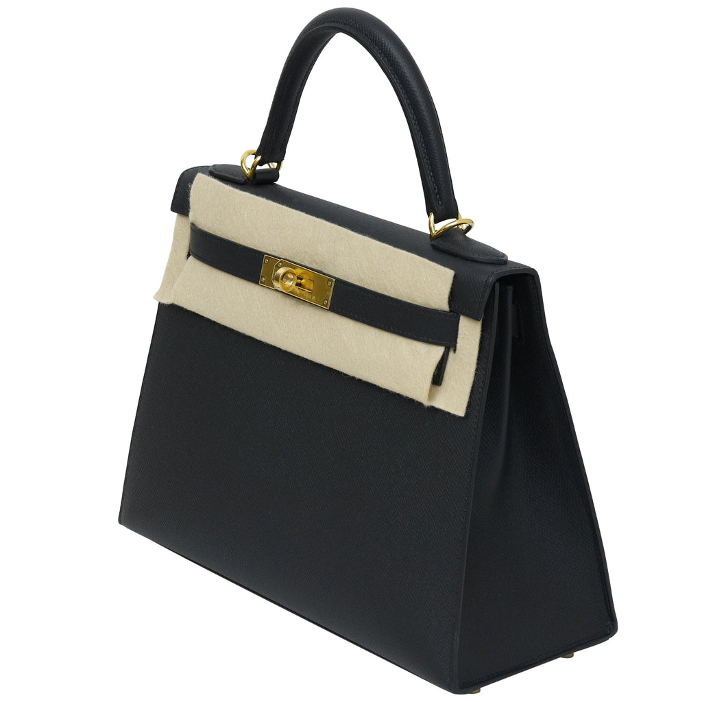 Hermes Kelly II Sellier 28 Epsom Calfskin 69 Noir