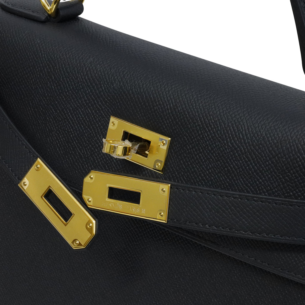 Hermes Kelly II Sellier 28 Epsom Calfskin 69 Noir