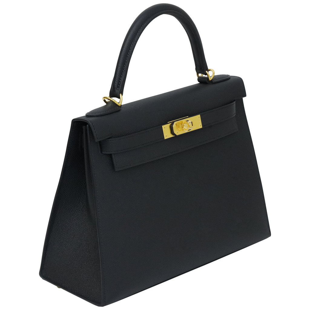 Hermes Kelly II Sellier 28 Epsom Calfskin 69 Noir