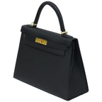 Hermes Kelly II Sellier 28 Epsom Calfskin 69 Noir