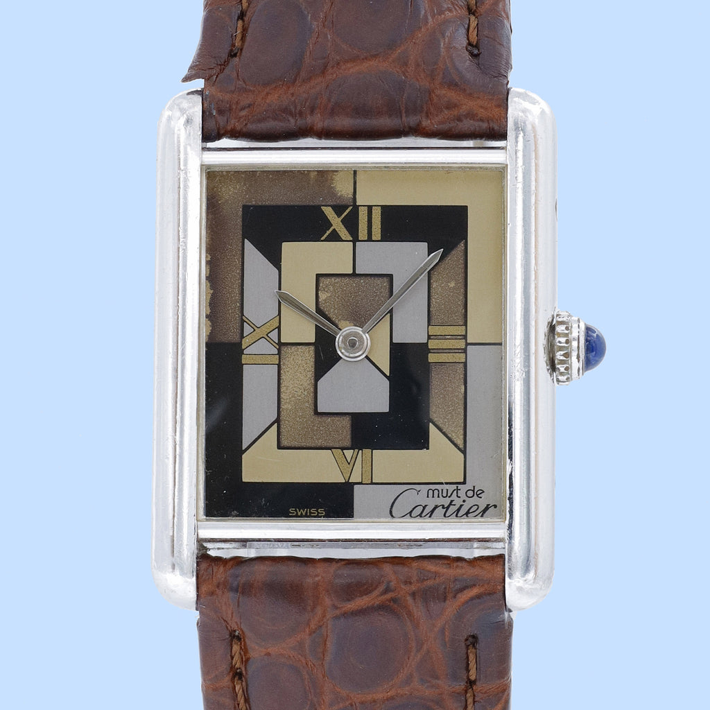 Cartier Tank 1616 Art Deco Dial on Leather 1995