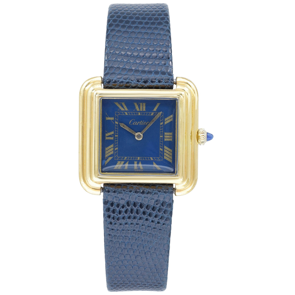 Cartier Tank 5512117 Blue Dial on Leather
