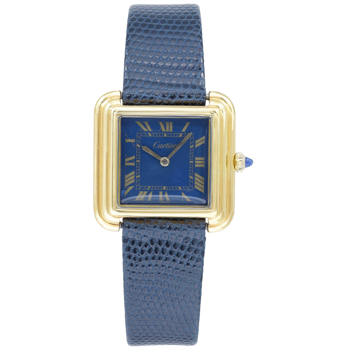 Cartier Tank 5512117 Blue Dial on Leather