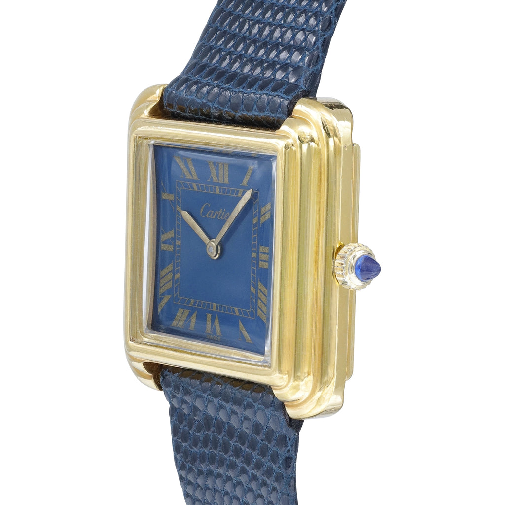 Cartier Tank 5512117 Blue Dial on Leather
