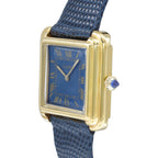 Cartier Tank 5512117 Blue Dial on Leather