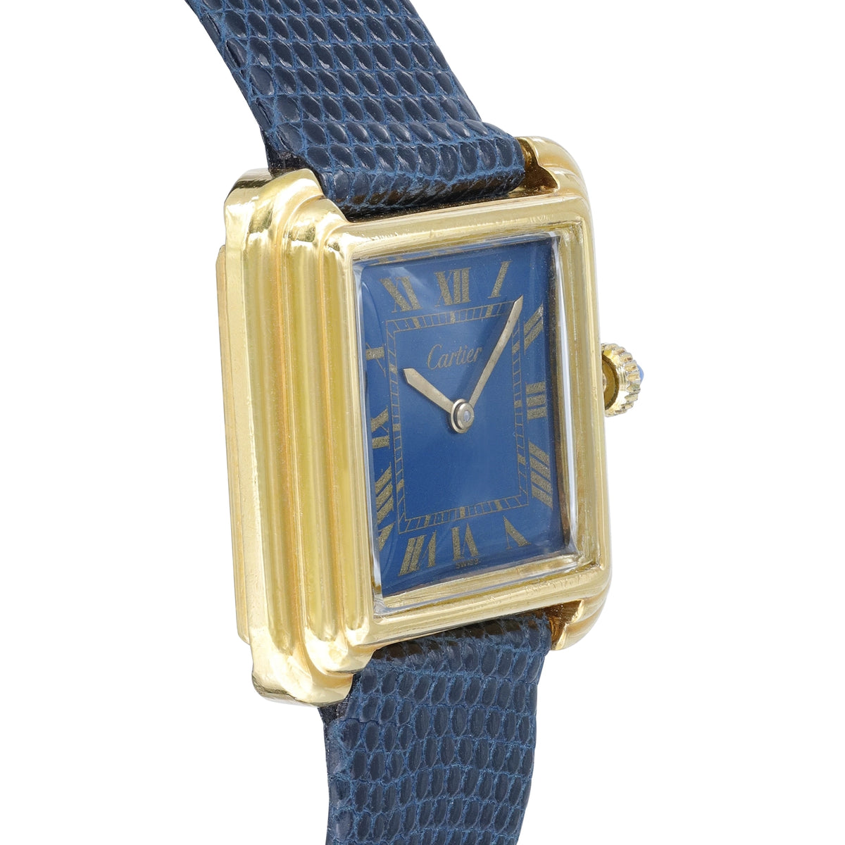 Cartier Tank 5512117 Blue Dial on Leather