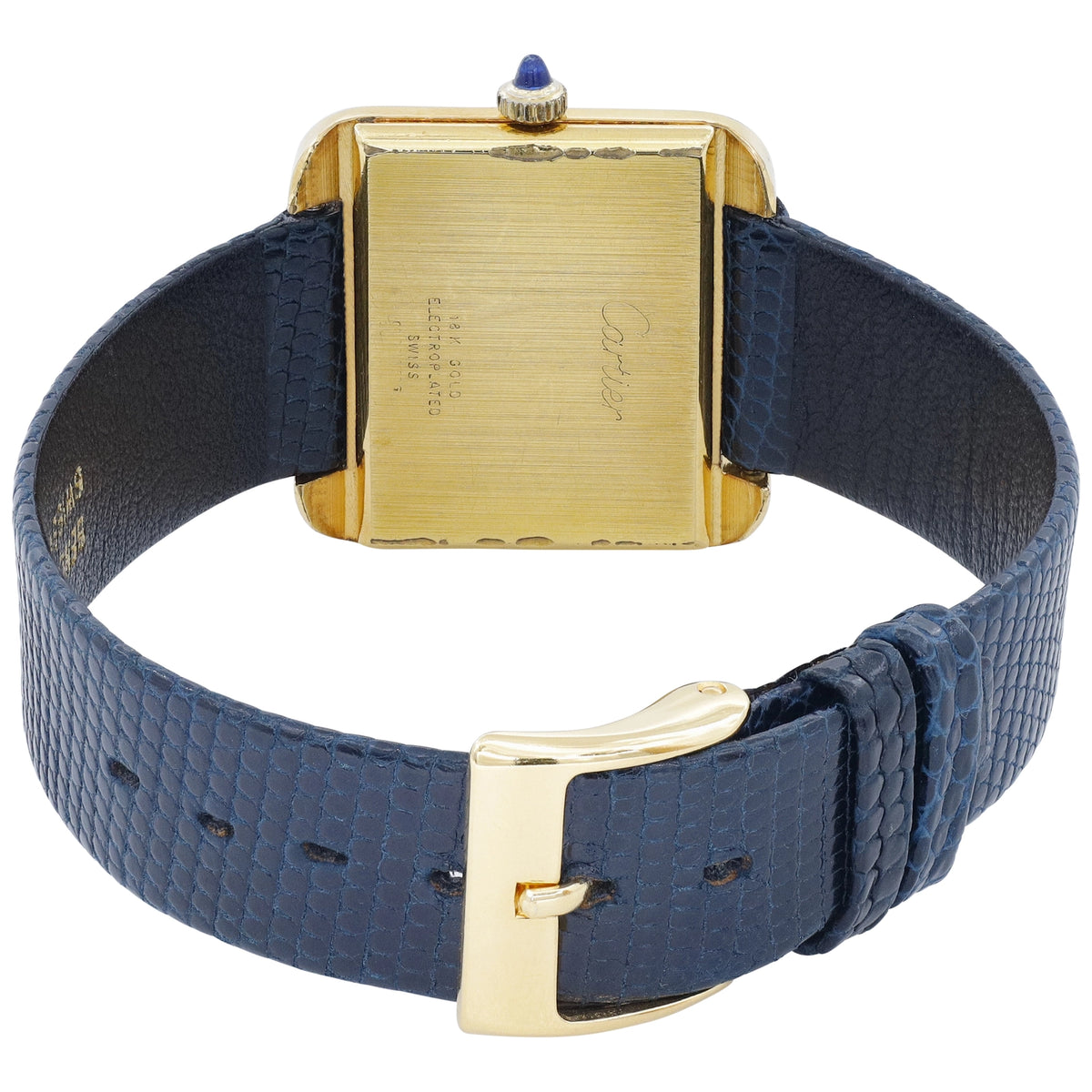Cartier Tank 5512117 Blue Dial on Leather