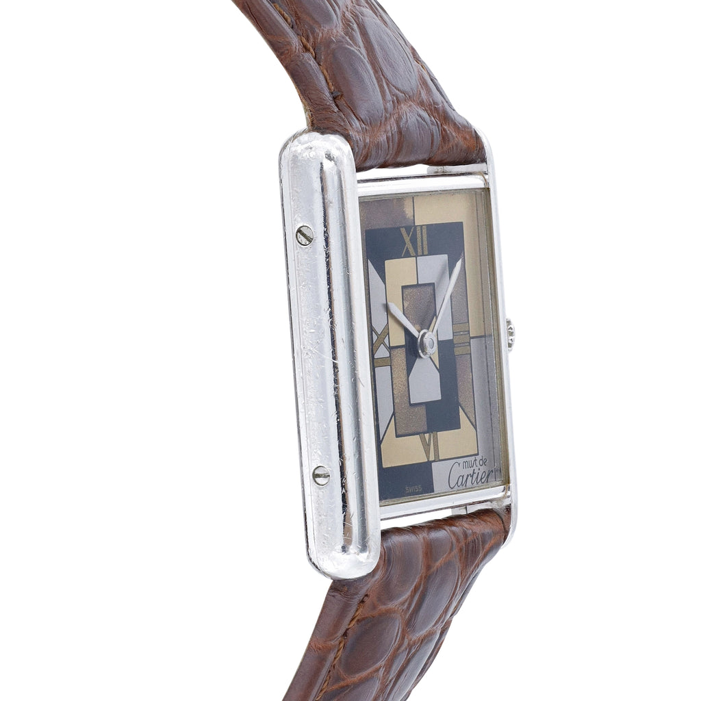 Cartier Tank 1616 Art Deco Dial on Leather 1995