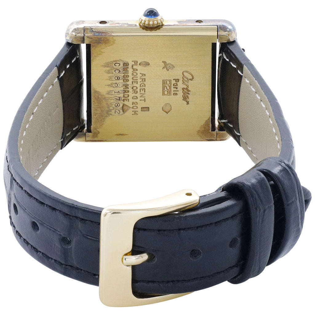 Cartier Tank Black Dial on Leather