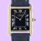Cartier Tank Black Dial on Leather