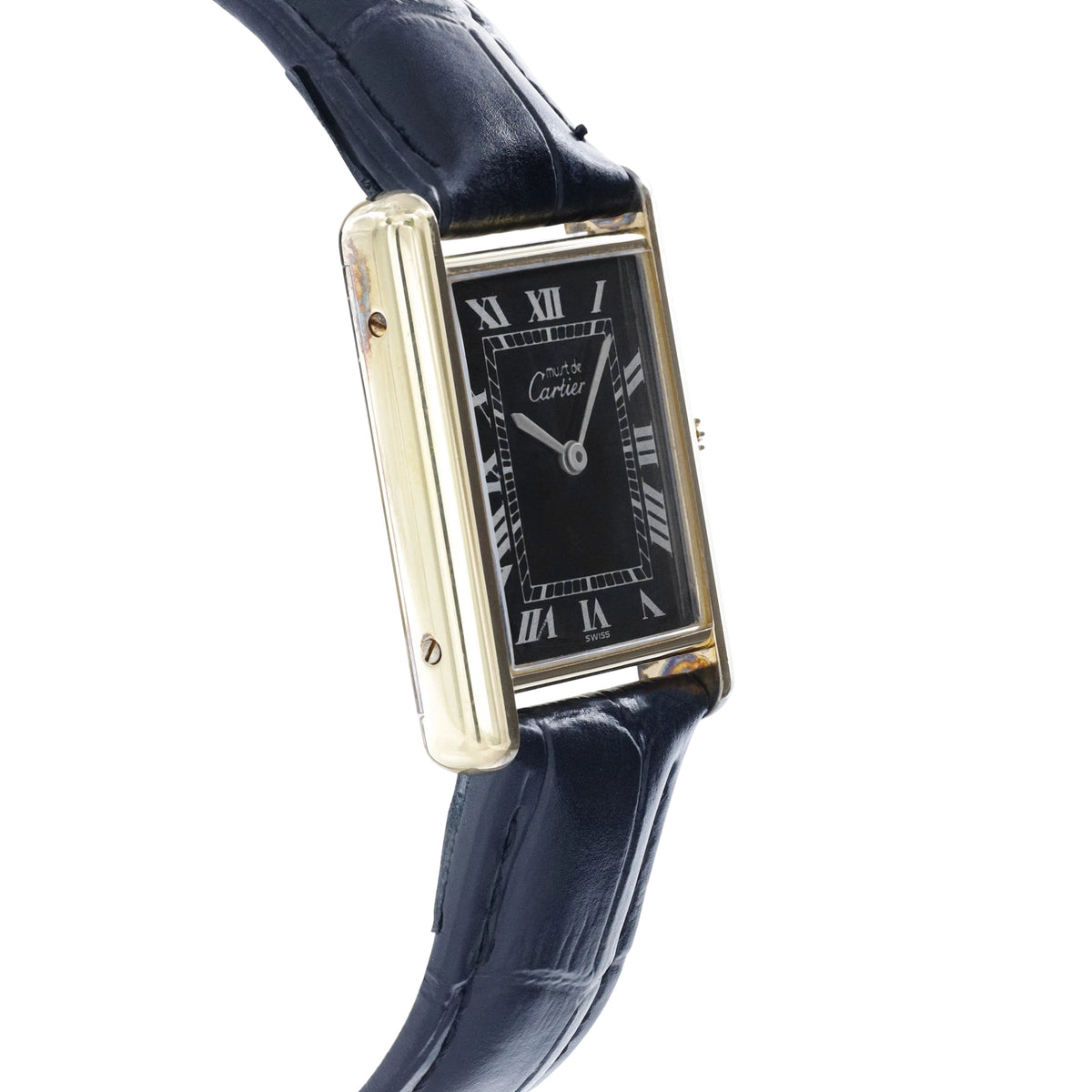 Cartier Tank Black Dial on Leather