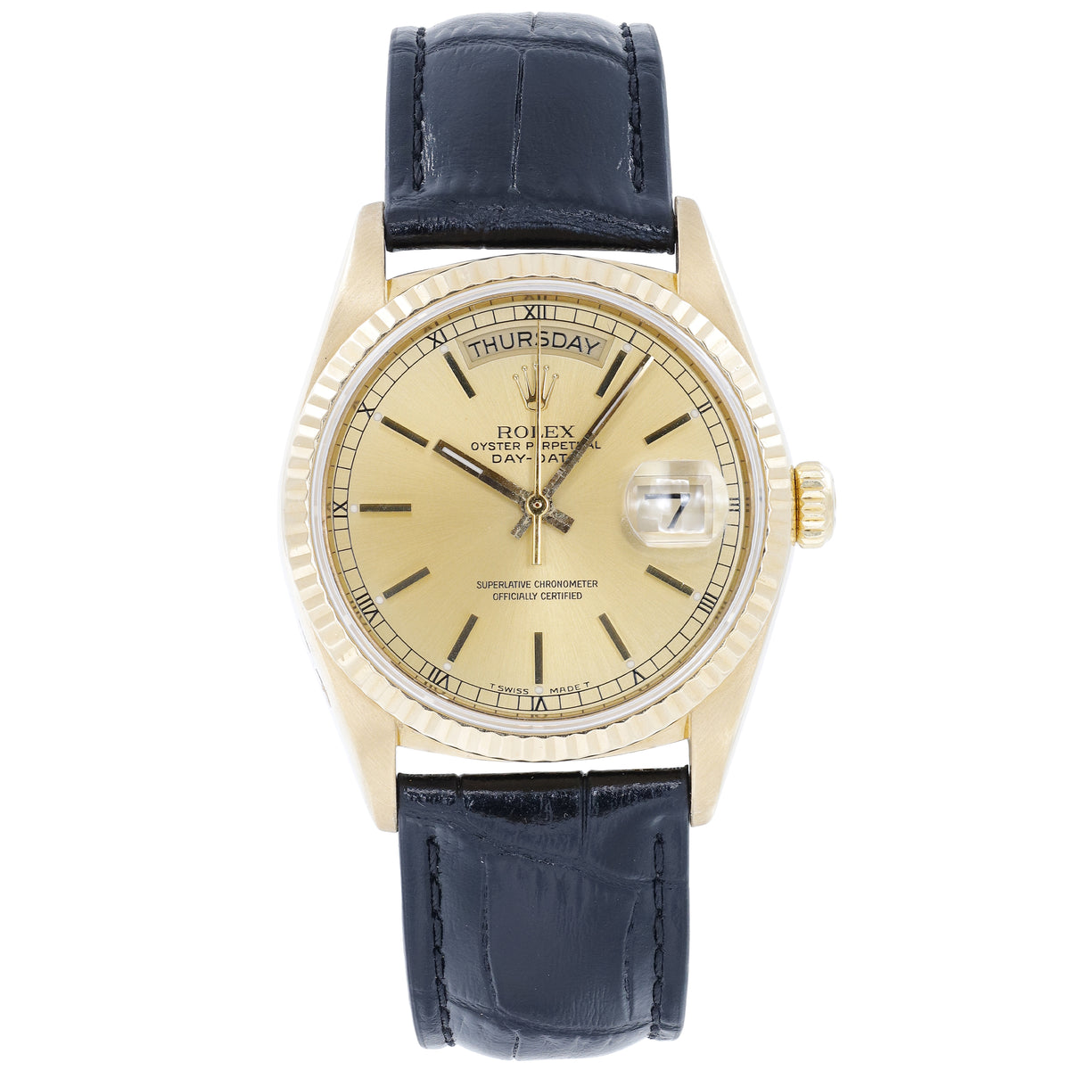 Rolex Day-Date 18038 Champagne Dial on Leather