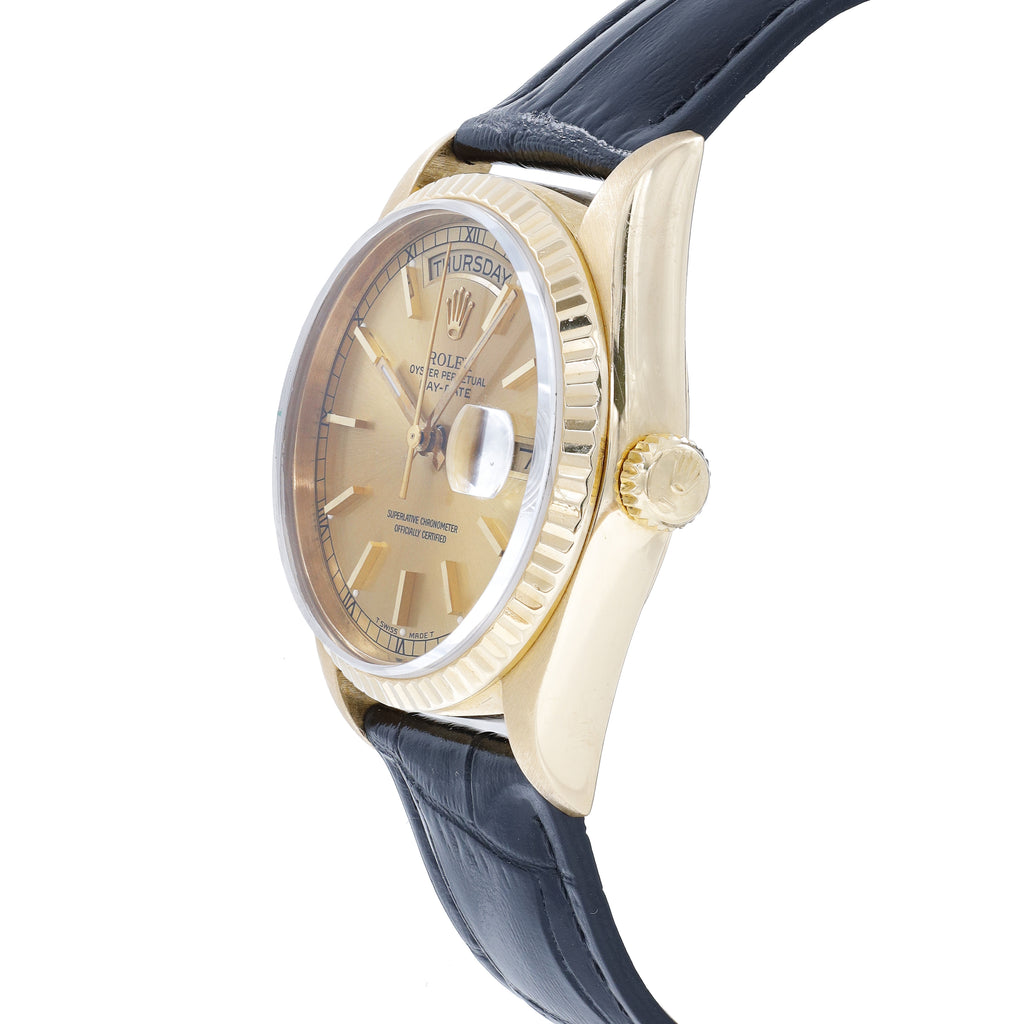 Rolex Day-Date 18038 Champagne Dial on Leather