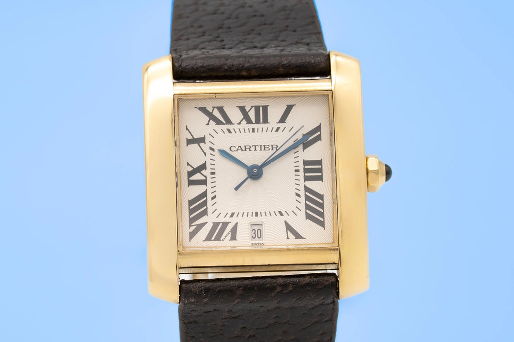 Cartier Tank Française 1840 Silver Dial on Leather 2003