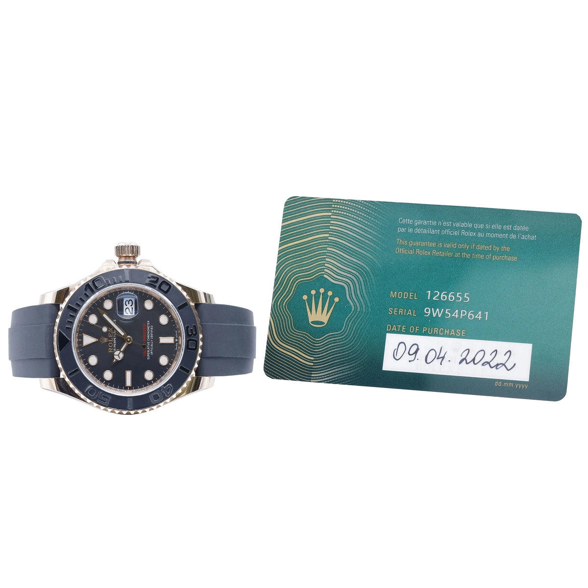 Rolex Yacht-Master 126655 Black Dial on Rubber 2022