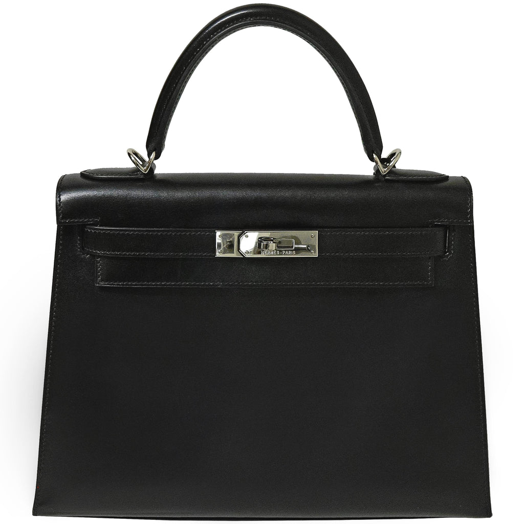 Hermès Kelly 28 Noir Box Calf Palladium Hardware 2008
