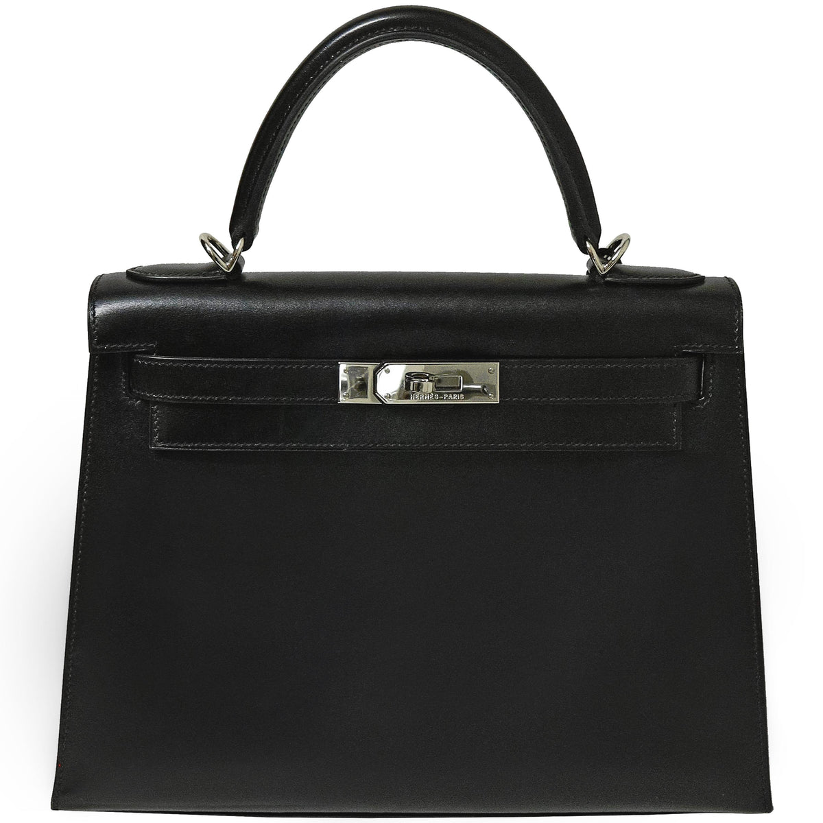 Hermès Kelly 28 Noir Box Calf Palladium Hardware 2008