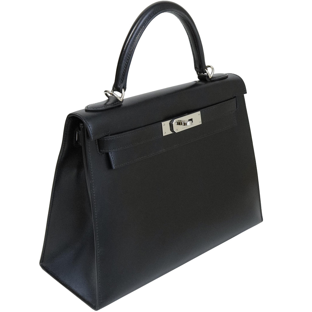 Hermès Kelly 28 Noir Box Calf Palladium Hardware 2008