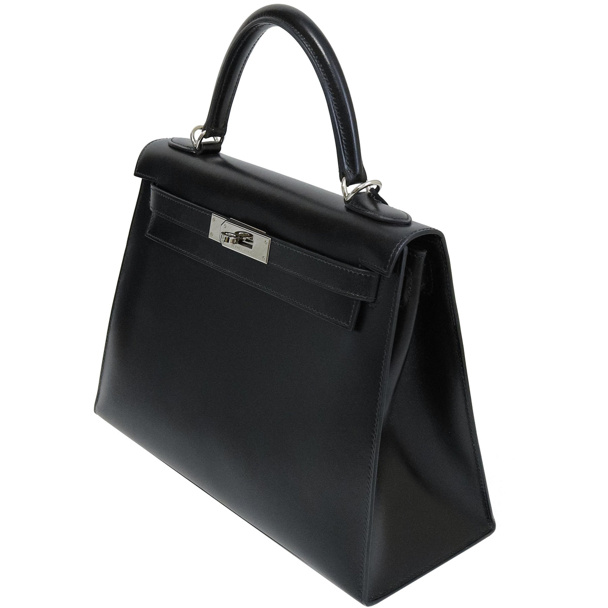 Hermès Kelly 28 Noir Box Calf Palladium Hardware 2008