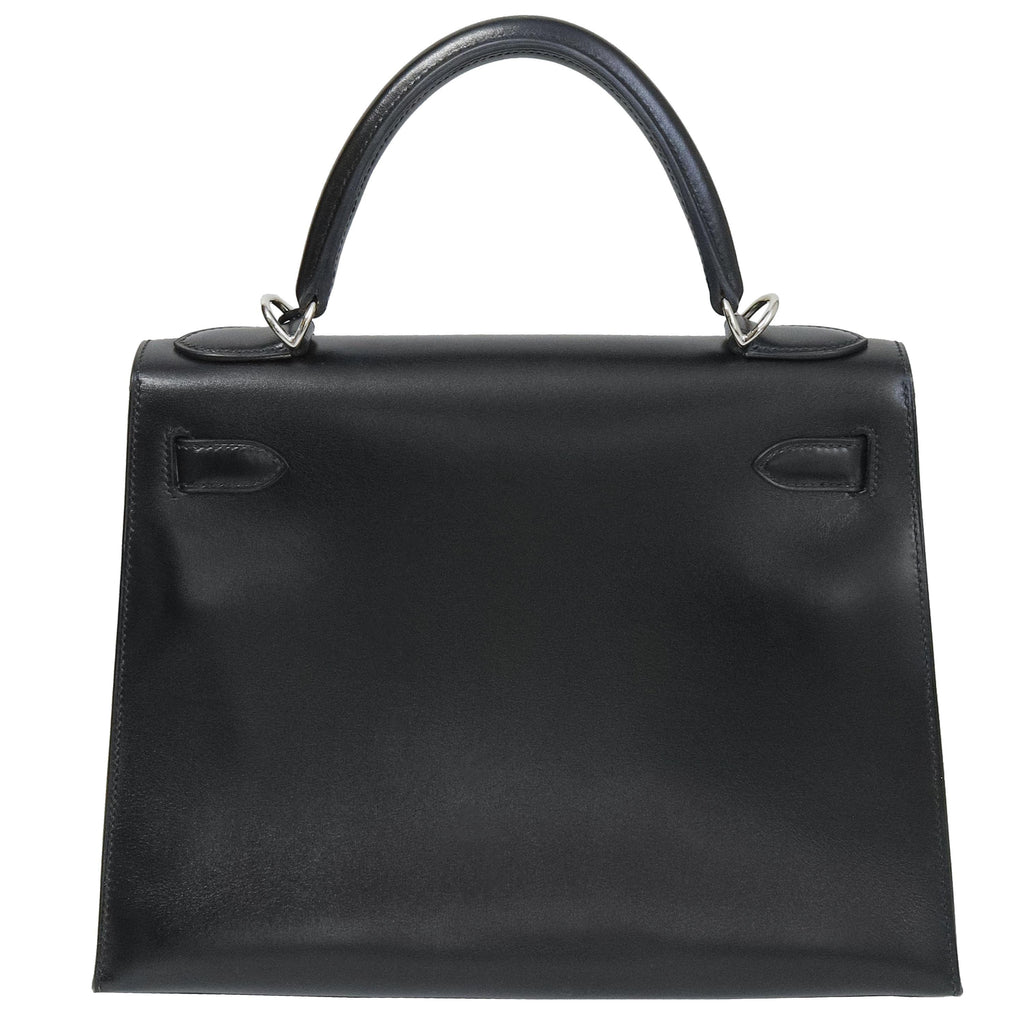 Hermès Kelly 28 Noir Box Calf Palladium Hardware 2008