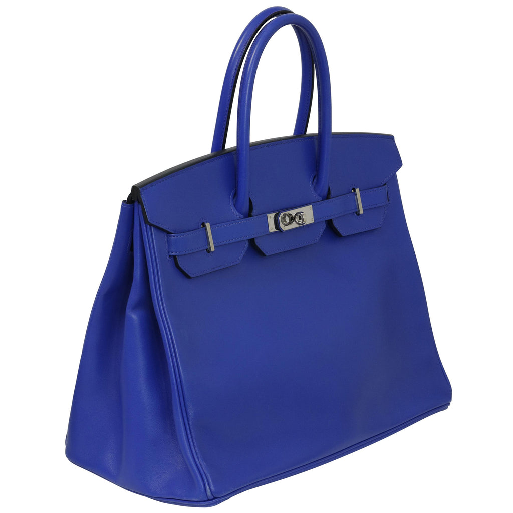 Hermès Birkin 35 Le Tournay Bleu Royal Swift Palladium Hardware 2019